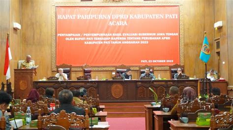 Dprd Pati Gelar Rapat Paripurna Evaluasi Gubernur Atas Apbdp