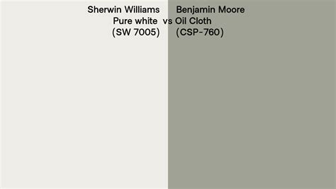 Sherwin Williams Pure White SW 7005 Vs Benjamin Moore Oil Cloth CSP