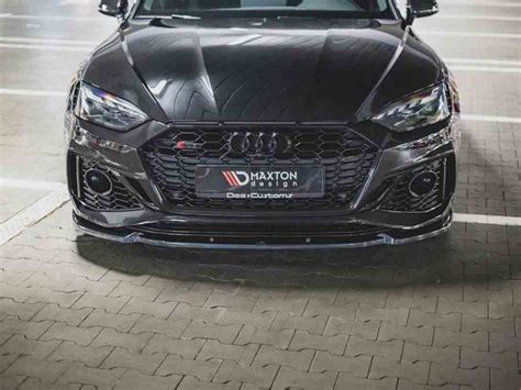 Maxton Front Splitter V2 Audi Rs5 F5 Facelift 2020 Gloss Black For