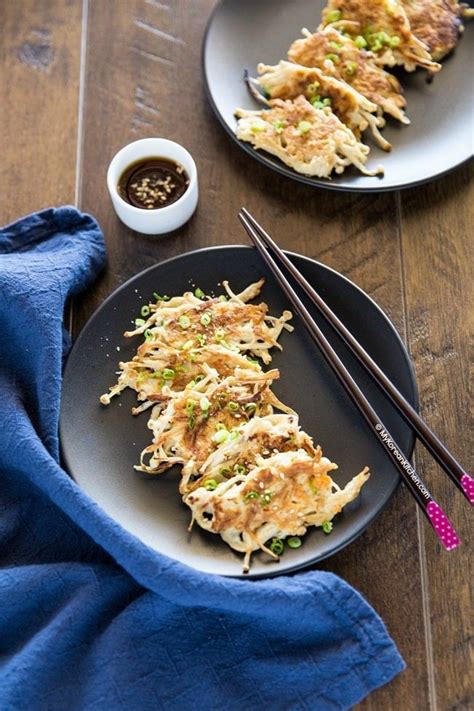 Korean Enoki Mushroom Pancake Yummy Recipe Cooking