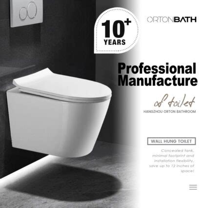 ORTONBATH Rimless Round Compact Cistern Cistern Easy Installation Wall