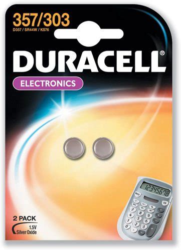 Duracell D357 303 Button Cell Coin Batteries Silver Oxide 1 5V Pack 2