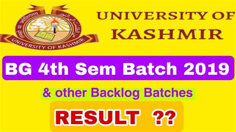 BG 4th Semester Batch 2019 Other Backlog Batches RESULT Kashmir