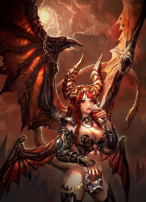 The Queen Of Dragons Fantasy Girl Female Demons Anime Fantasy