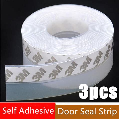 Buy 3pcs 5M Self Adhesive Silicone Strip Sound Insulation Strip Door