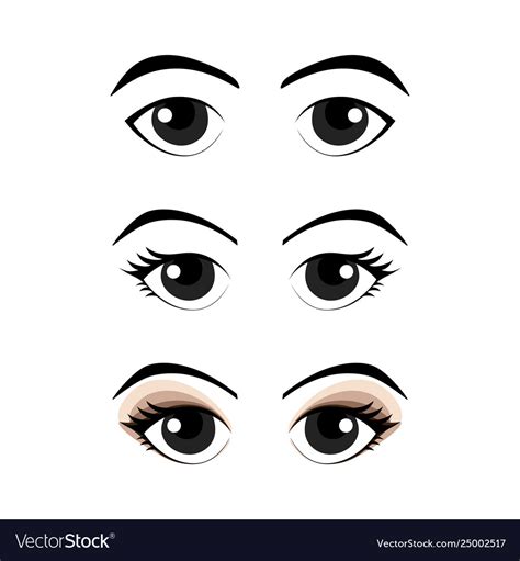 Set cartoon eyes Royalty Free Vector Image - VectorStock