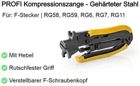 TronicXL Premium Kompressionswerkzeug Kompressionszange F Stecker I