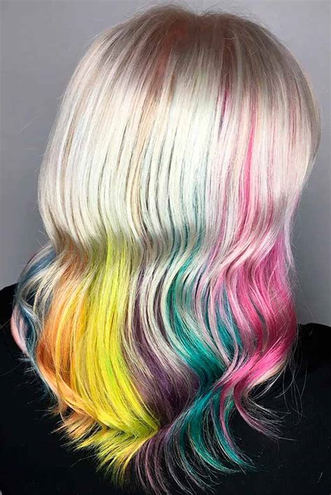 Mesmerizing Hidden Rainbow Hair Love Hairstyles