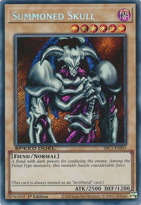 Summoned Skull Secret Rare Speed Duel Streets Of Battle City Yugioh