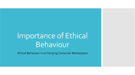 Solution Importance Of Ethical Behaviour Final Studypool