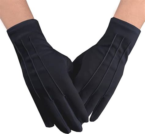 Jisen Men Police Formal Tuxedo Honor Guard Parade Nylon Cotton Gloves 26cm Black At Amazon Men’s