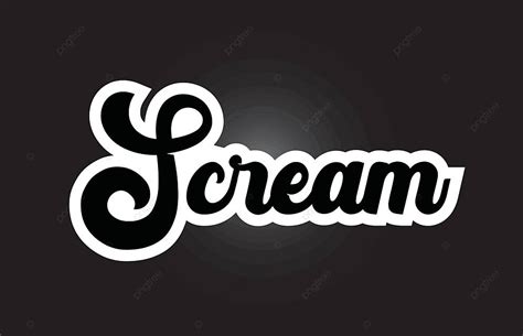 typography logo handwritten scream text  black  white vector