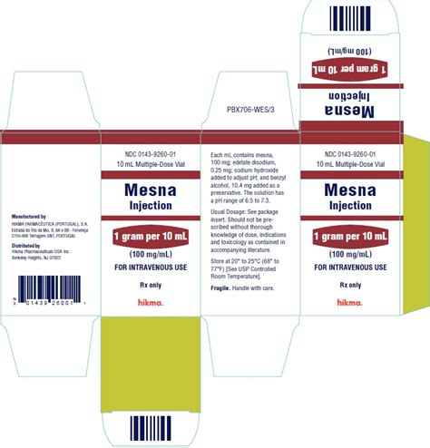 Mesna Hikma Pharmaceuticals Usa Inc Fda Package Insert