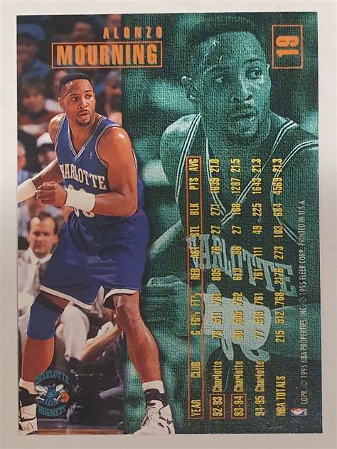 Alonzo Mourning Charlotte Hornets Flair Nba Basketball Trading