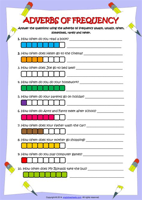 Adverbs Of Frequency Worksheet 1 Porn Sex Picture