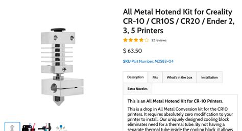 Opinions On All Metal Hot End R Ender