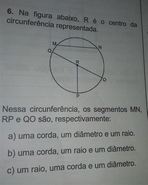 Na Figura Abaixo R E O Centro Da Leunferencia Representada C Nessa