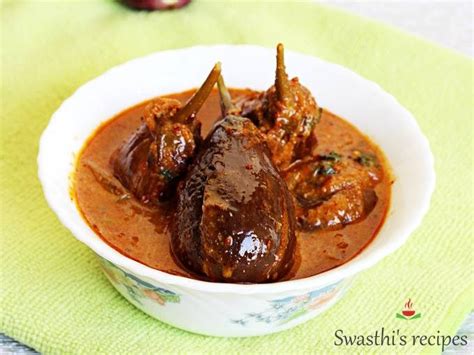 Gutti Vankaya Kura Or Curry Stuffed Brinjal Curry Swasthi S Recipes