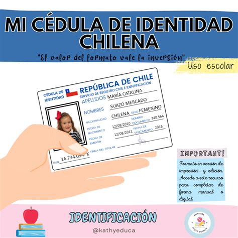 FORMATO CÉDULA DE IDENTIDAD CHILENA PARA USO ESCOLAR XPPP