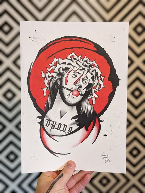 Daddy Issues A4 Print Jesus Blasphemy Gay Daddy Sexy Crown Of Thorns Etsy