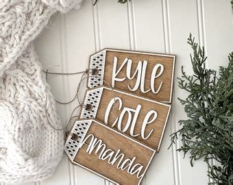 Wood Gift Tag Name Stocking Personalized Tags Custom Christmas Tags