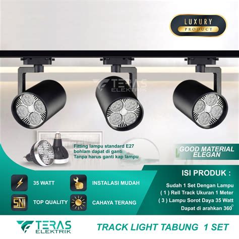 Jual Paket Lampu Sorot Rel Set Isi Tabung Track Light Rell Watt