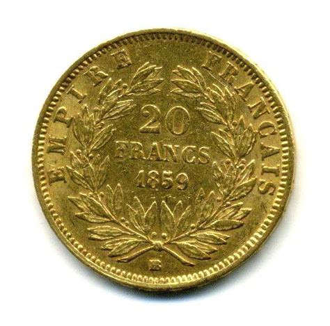 France Napoléon III 20 Francs 1859 BB Strasbourg No Reserve Price