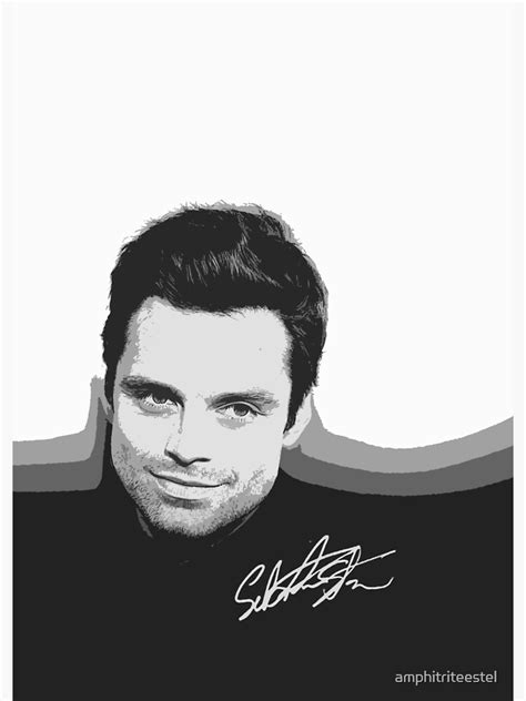 Sebastian Stan Bandw Cutouts Wsignature Art Print By Amphitriteestel