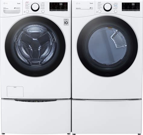 Lg Lgwadrew Side By Side On Pedestals Washer Dryer Set With