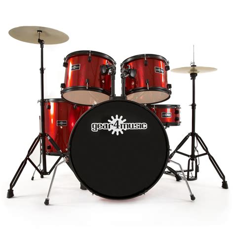 Bdk Full Size Starter Drum Kit By Gear Music Red Nearly New At