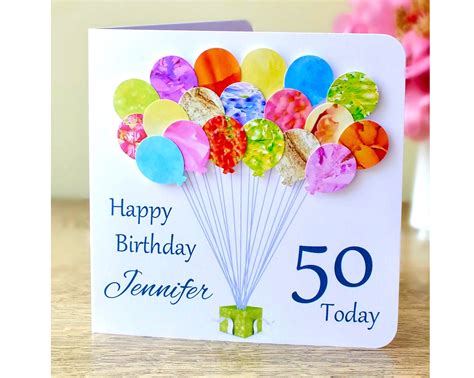 Greeting Cards 50th Birthday Card Can Be Personalised Paper Pe