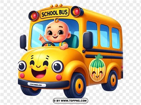 Cocomelon Bus Transparent Background Png Toppng Wheels On The Bus