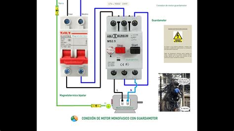 Conexi N De Motor Monofasico Con Guardamotor Youtube