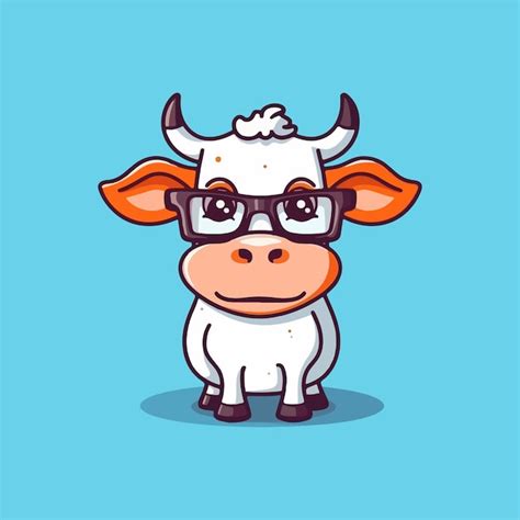 Ilustração vetorial de desenho animado de vaca fofa Vetor Premium