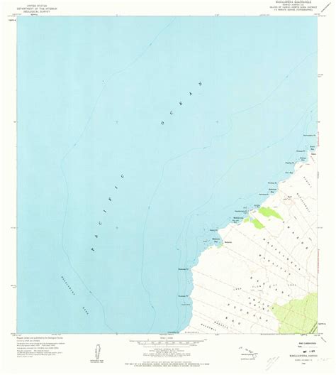 Classic USGS Makalawena Hawaii 7.5'x7.5' Topo Map – MyTopo Map Store