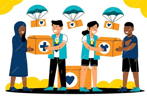 Free Vector Cartoon World Humanitarian Day Illustration