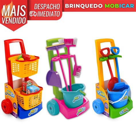 Brinquedo Infantil Faz De Conta Brincadeira Mercadinho Limpeza E Praia