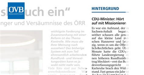 CDU Minister Hört auf mit Missionieren OVB Heimatzeitungen