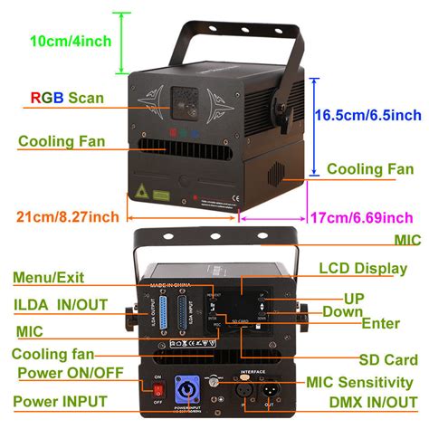 W Rgb Animation Laser Projector Light Dmx Ilda Sd Card Dj Party Stage