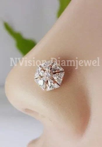 Real Diamonds Triangle Diamond Nose Pin Weight 1 50 Gms At Rs 15500