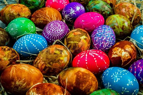 Easter Eggs Naturally Dyed With Onion Skins Stock Photo Image Of