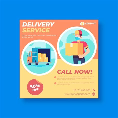 Premium Vector Delivery Flyer Template