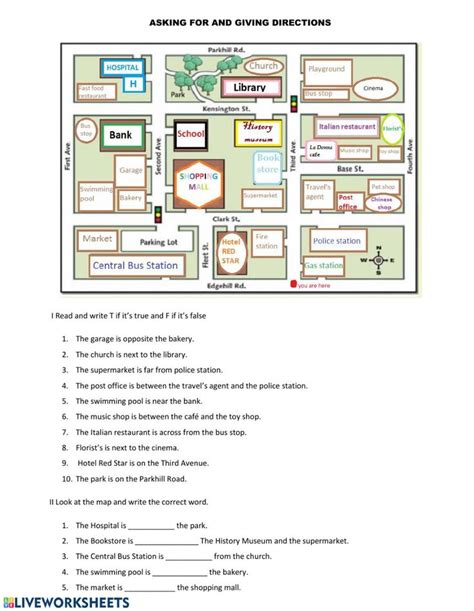 Giving Directions Interactive And Downloadable Worksheet You Can Do