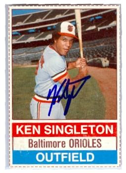 Ken Singleton autographed baseball card (Baltimore Orioles) 1976 Topps ...