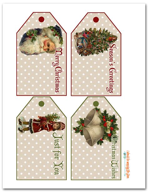 Free Printable Vintage Christmas Tags For Gifts Printable Templates