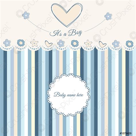 Baby boy announcement - stock vector 1073429 | Crushpixel