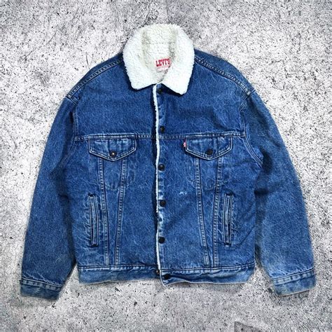 Vtg Usa Levis Sherpa Trucker Jacket Type 3 Levis Jacket Sherpa Preloved Second Murah Fesyen