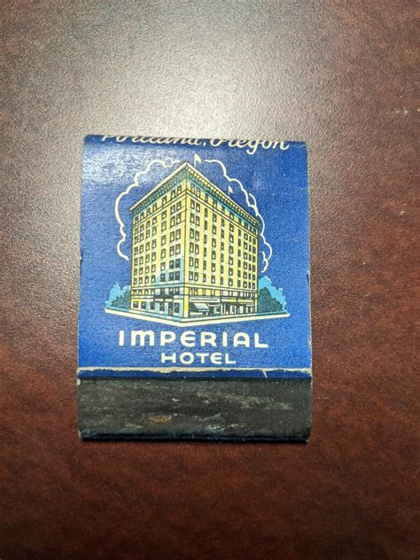 Vintage Matchbook Cover Imperial Hotel Portland Oregon Ebay