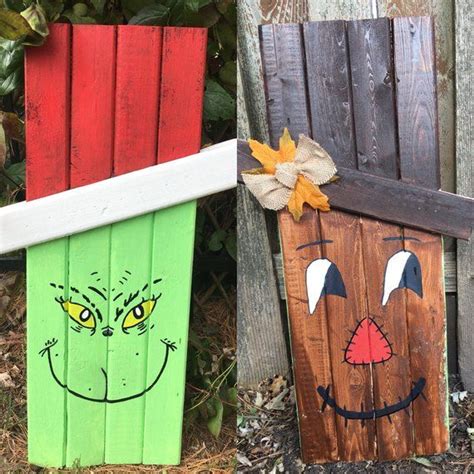 Reversible Holiday Fall Scarecrow And Christmas The Grinch Home Decor