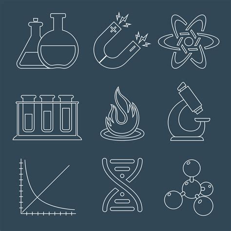 Physics Science Icons Flat 454313 Vector Art At Vecteezy